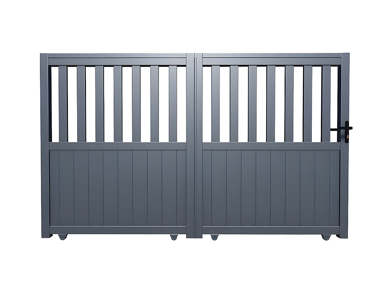 Opengewerkte aluminium schuifpoort B401 x H140 cm antraciet TARNOS II