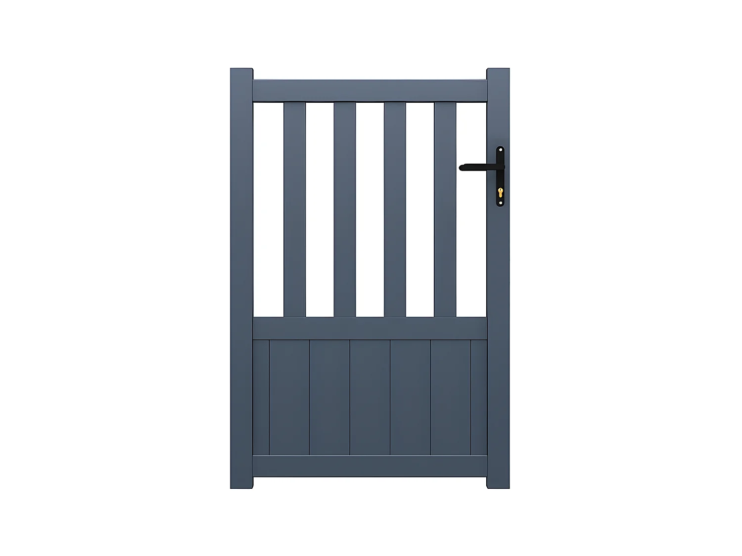 Portón batiente de aluminio calado Ancho 100 x Alt. 140 cm antracita TARNOS II