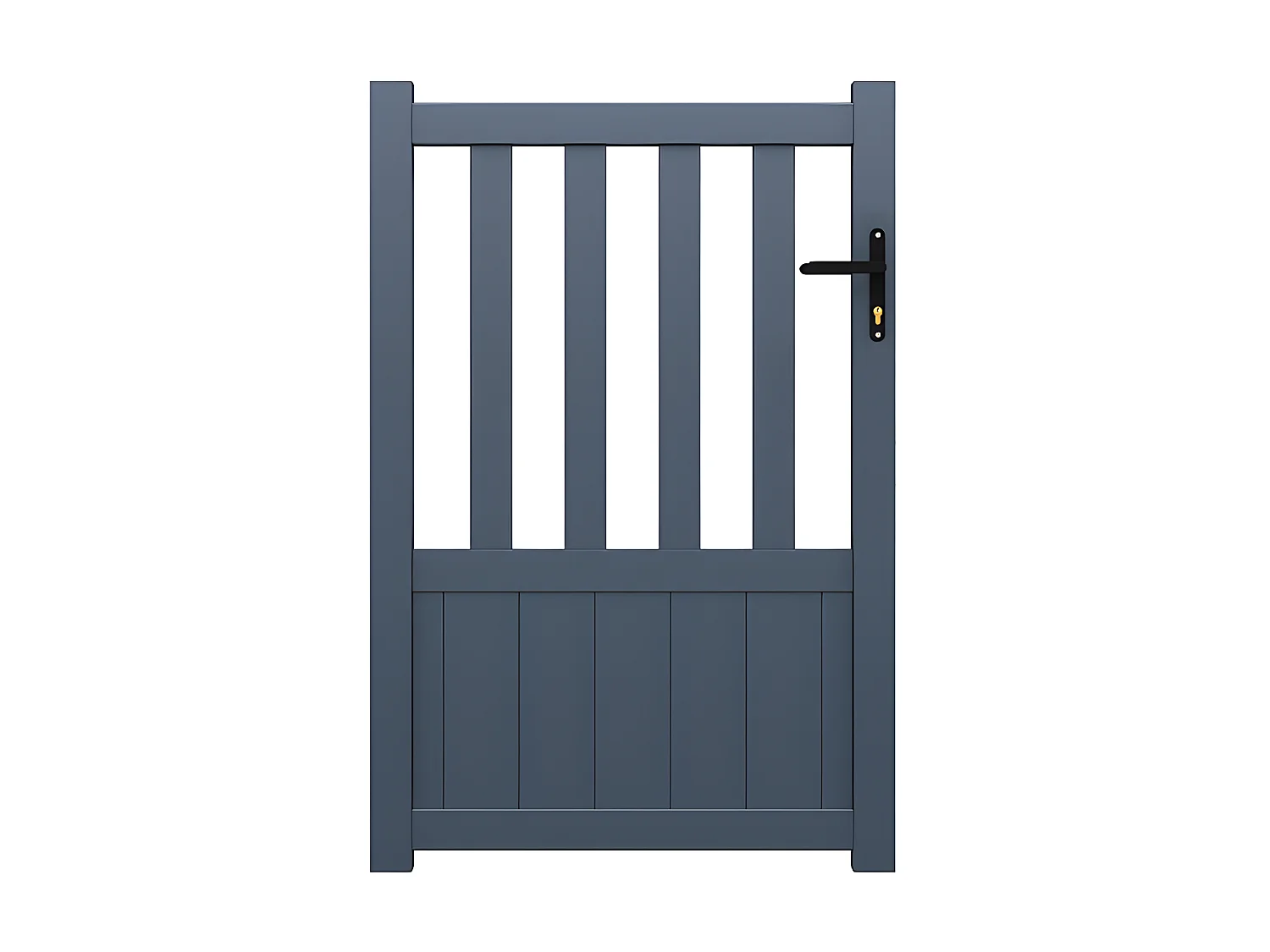 Cancello a battente L100 x H140 cm Alluminio traforato Antracite - TARNOS II