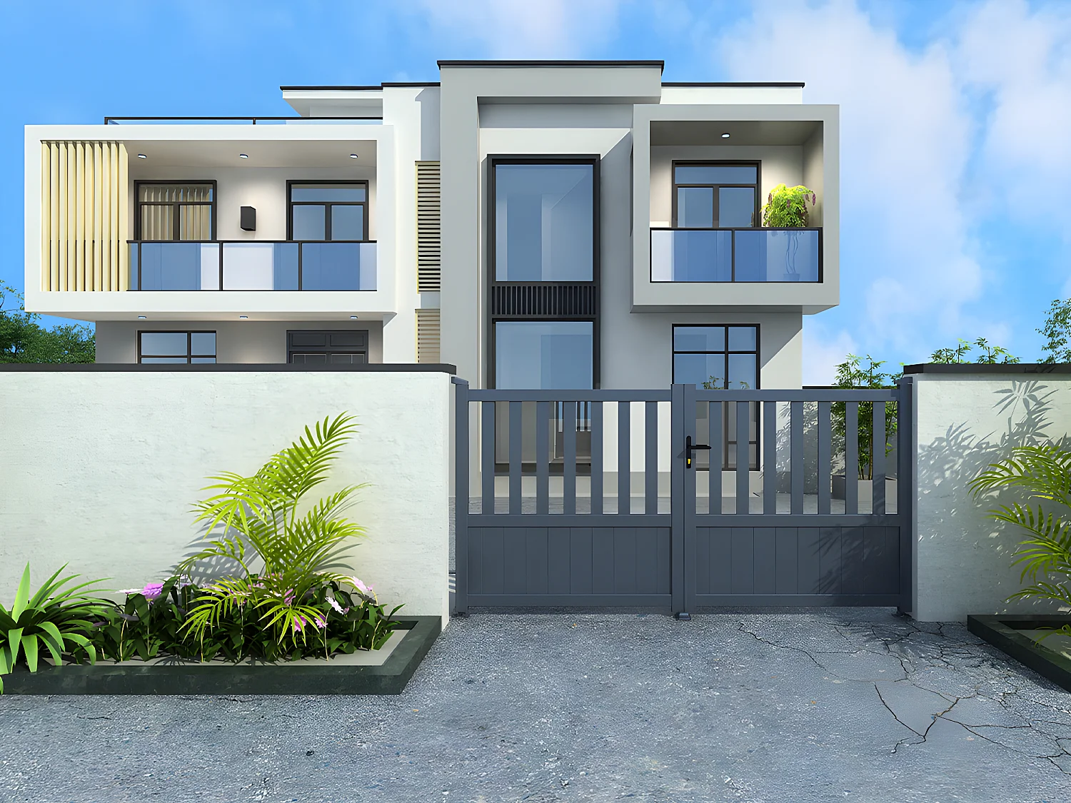 Skrzydłowa aluminiowa brama ażurowa Dł.321 x Wys.148 cm antracytowa, w zestawie TARNOS II