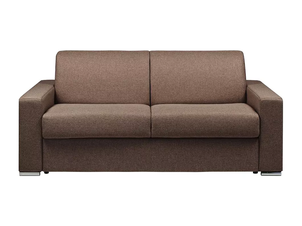 Kauf Unique Schlafsofa mit Matratze 3-Sitzer Stoff - Braun - Liegefläche: 140 cm - Matratzenhöhe: 18 cm mit Memory Schaum - CALITO