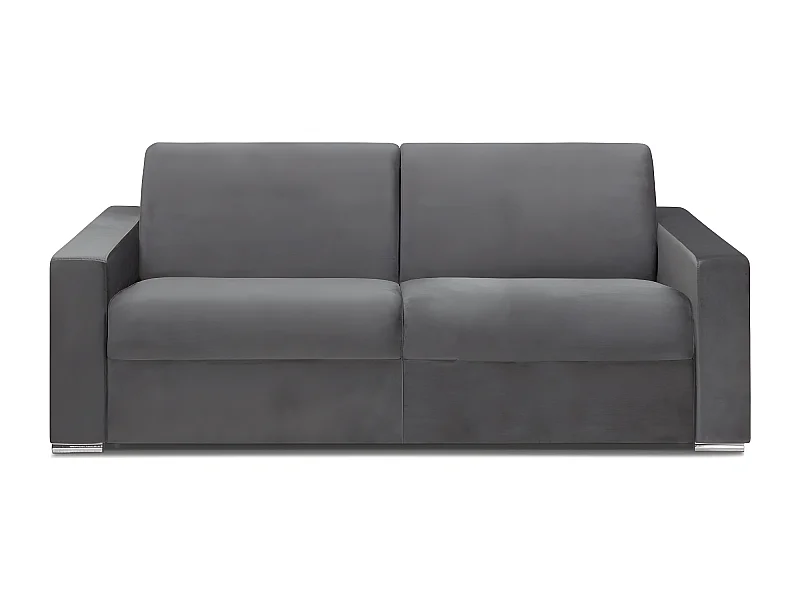Schlafsofa mit Matratze 4-Sitzer Samt - Anthrazit  - Liegefläche: 160 cm - Matratzenhöhe: 18 cm mit Memory Schaum - CALITO