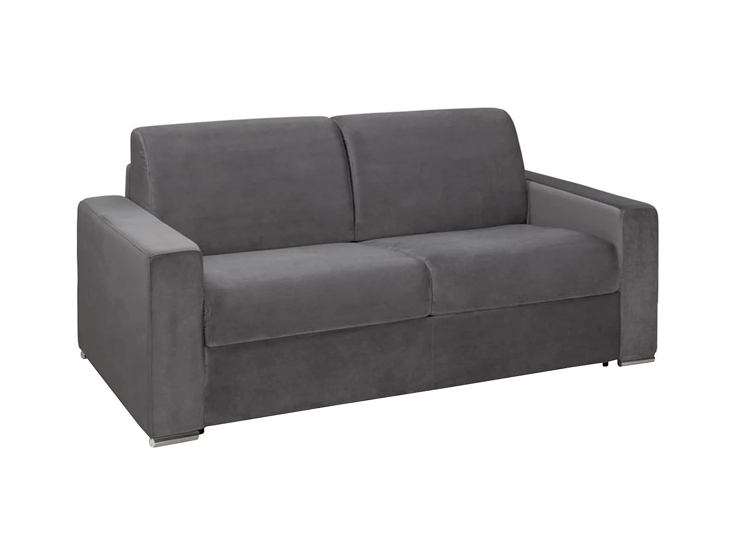 3-seters sovesofa express i antrasittgrå fløyel - Sovebredde brede spiler 140 cm - Madrass 16 - Skum med minneskum CALITO