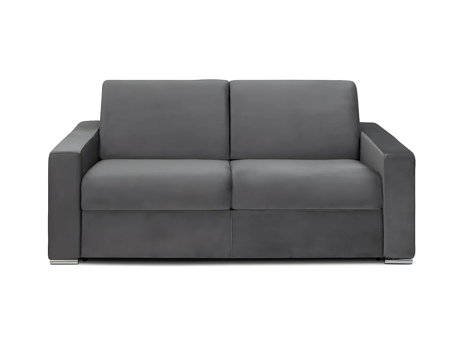 3-seters sovesofa med ekspressutfoldbar i antrasitt fløyel - Soveplass 140 cm - Madrass 16 cm med minneskum CALITO