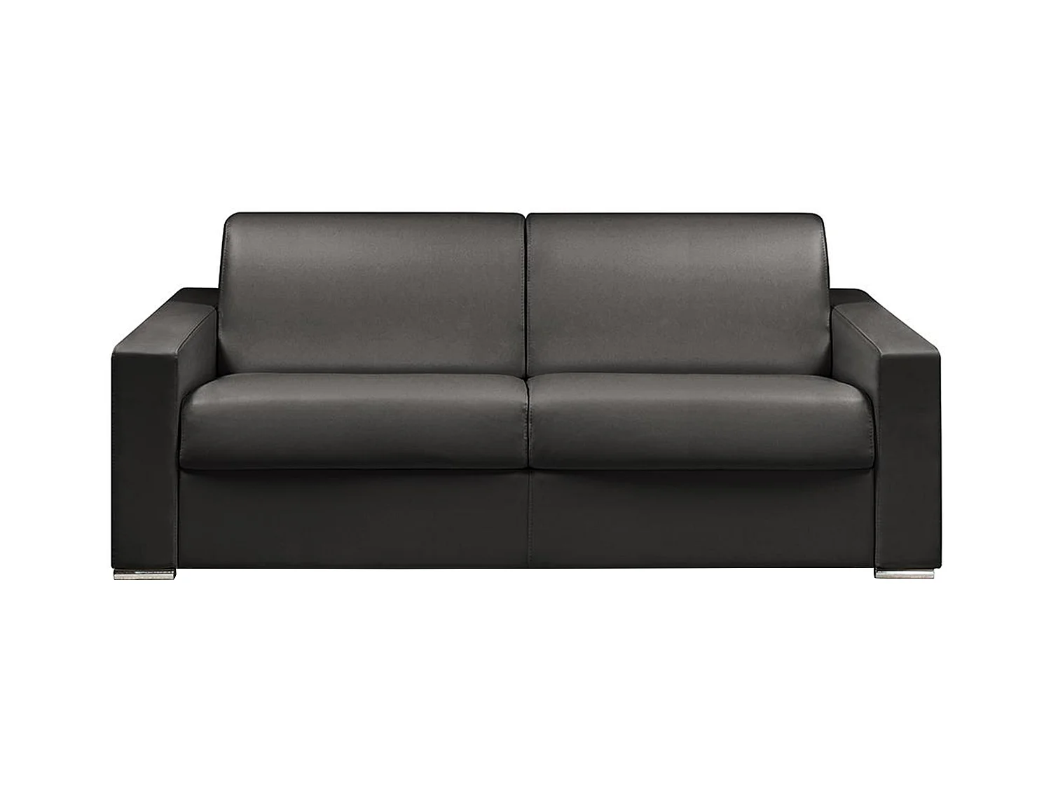 Schlafsofa mit Matratze 4-Sitzer Kunstleder - Schwarz - Liegefläche: 160 cm - Matratzenhöhe: 16 cm mit Memory Schaum - CALITO