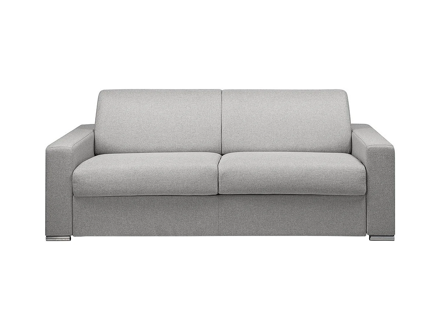 Canapé 4 places convertible express en tissu gris - Couchage 160 cm - Matelas 16 cm avec mousse à mémoire de forme CALITO
