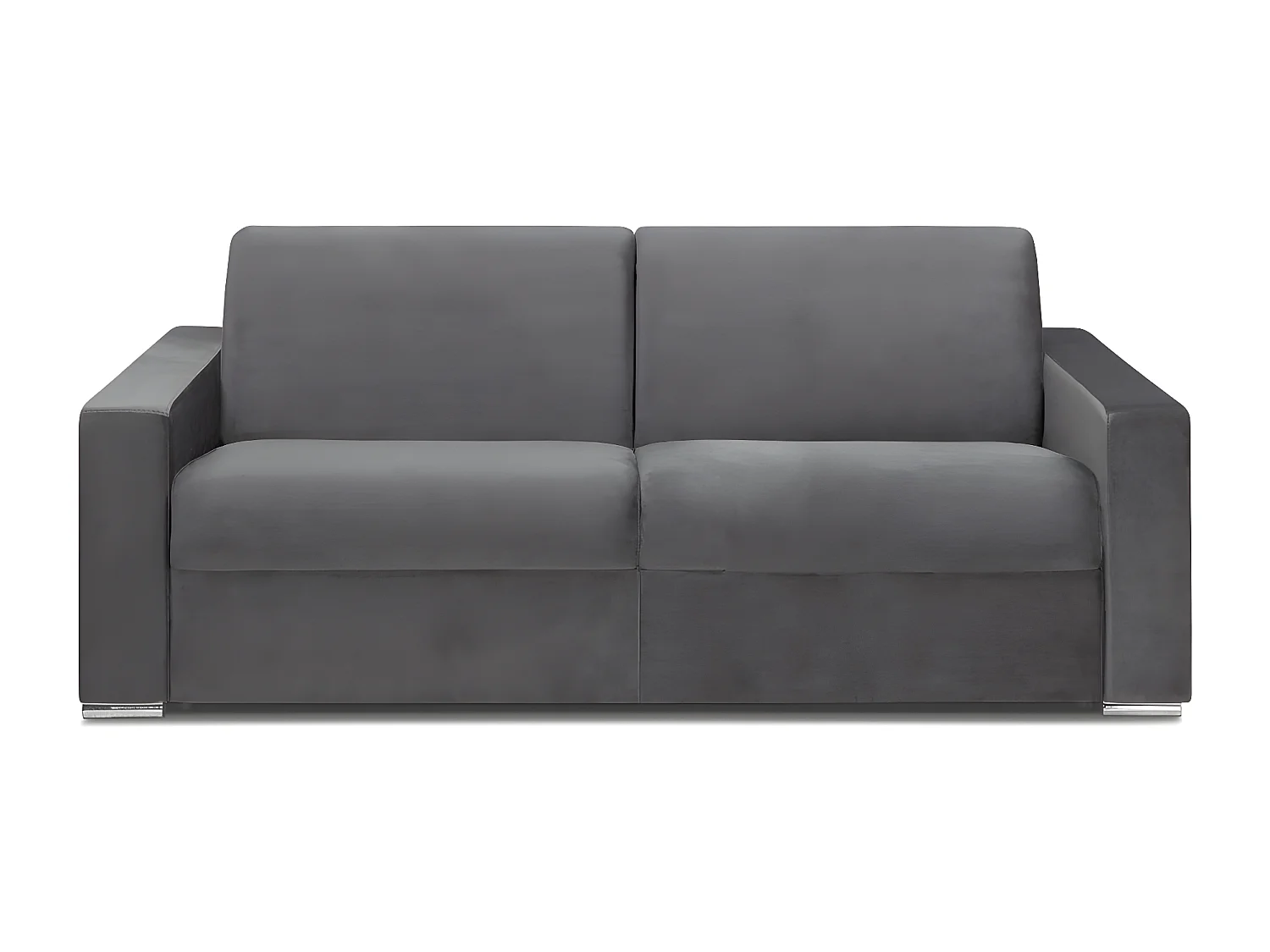 Schlafsofa mit Matratze 4-Sitzer Samt - Anthrazit - Liegefläche: 160 cm - Matratzenhöhe: 16 cm mit Memory Schaum - CALITO