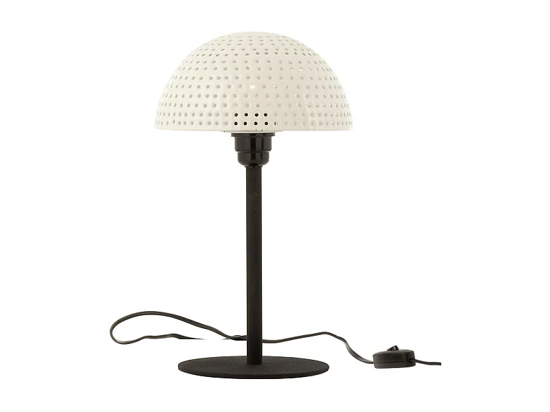 Lampe à Poser "Champignon Brillant" 36cm Blanc