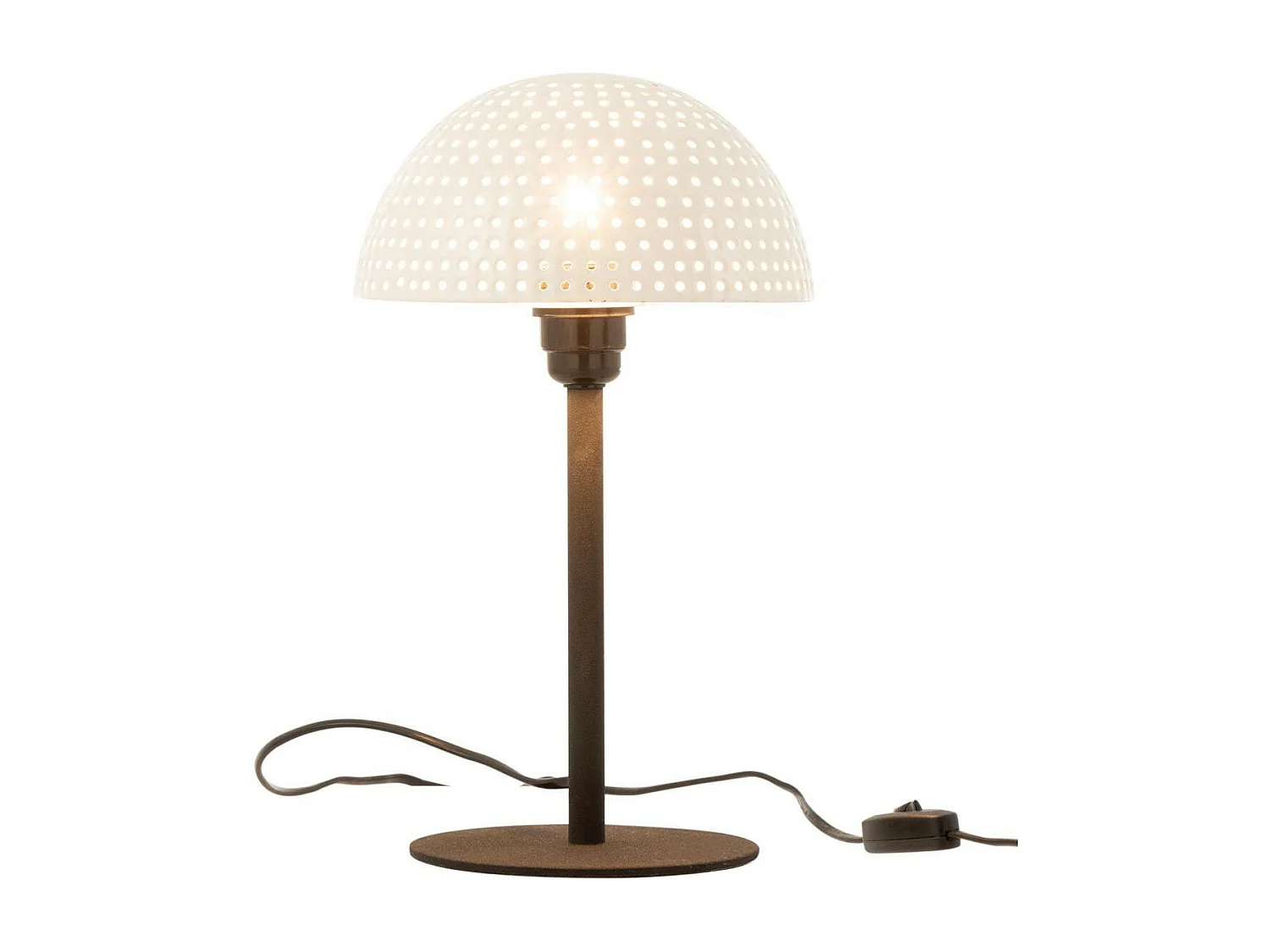 Lampe à Poser "Champignon Brillant" 36cm Blanc