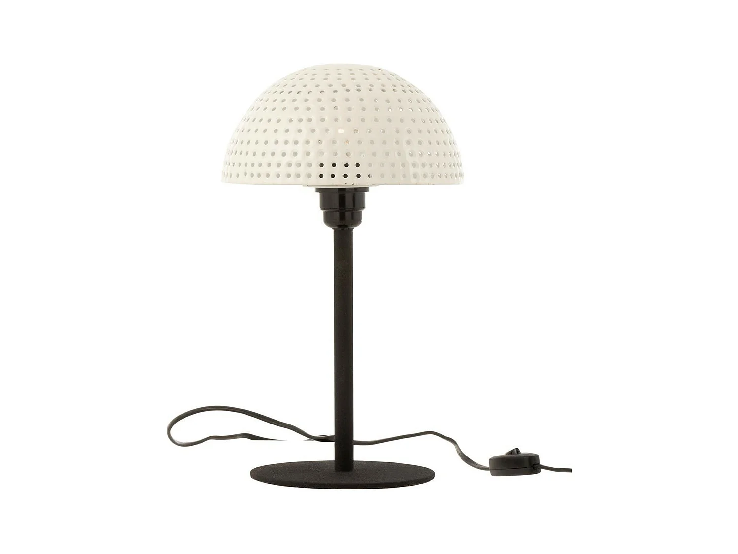 Lampe à Poser "Champignon Brillant" 36cm Blanc
