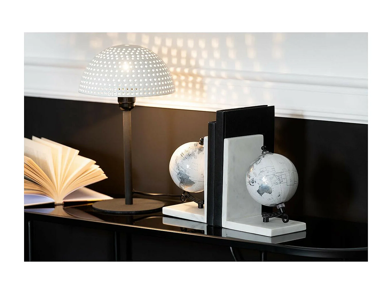 Lampe à Poser "Champignon Brillant" 36cm Blanc