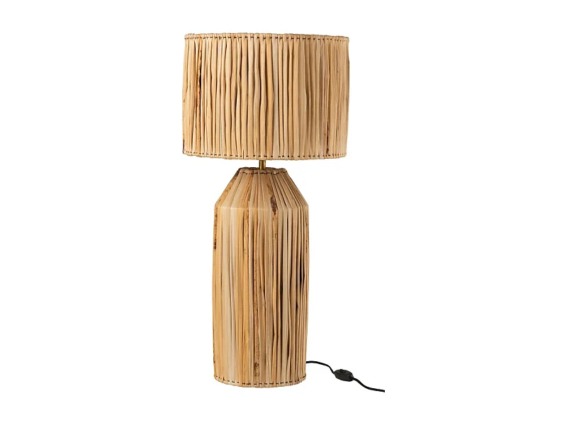 Lámpara de mesa de hoja de plátano en madera natural de 35x35x87 cm