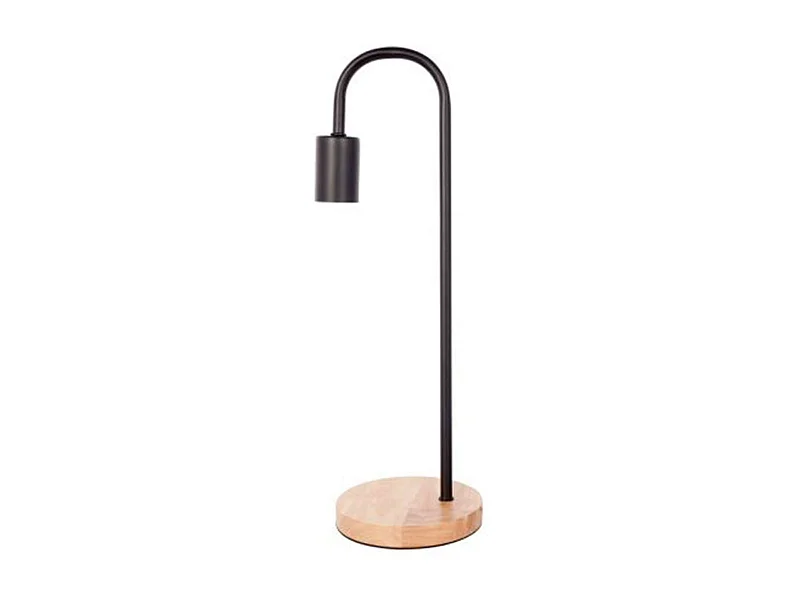 Lampe à Poser Bois & Métal "Vinara" 47cm Noir