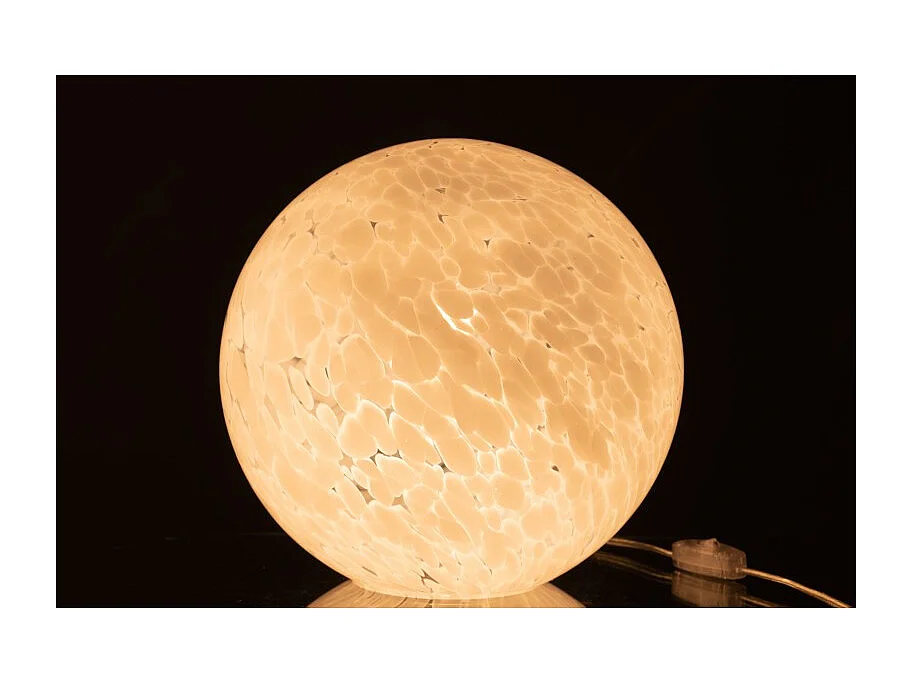 Lampe à Poser Ronde "Dany" 29cm Blanc