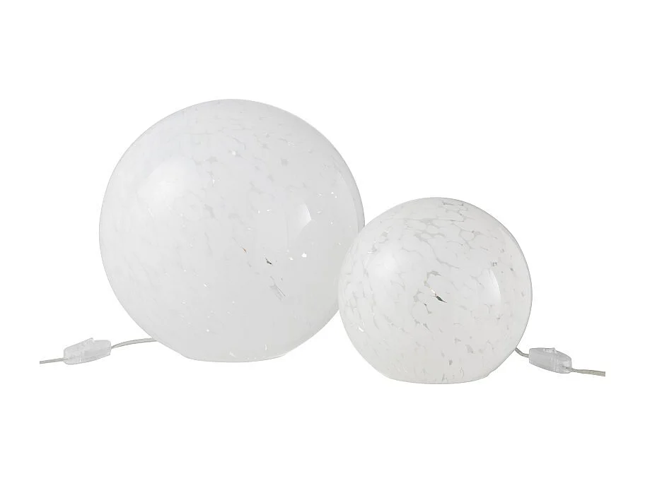 Lampe à Poser Ronde "Dany" 29cm Blanc