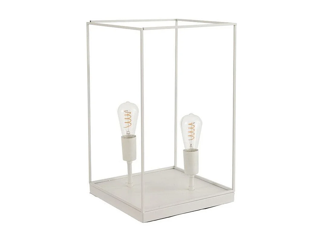 Lampe à Poser "Deux Ampoules" 51cm Blanc