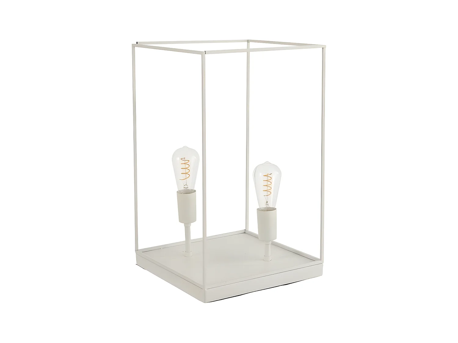 Lampe à Poser "Deux Ampoules" 51cm Blanc