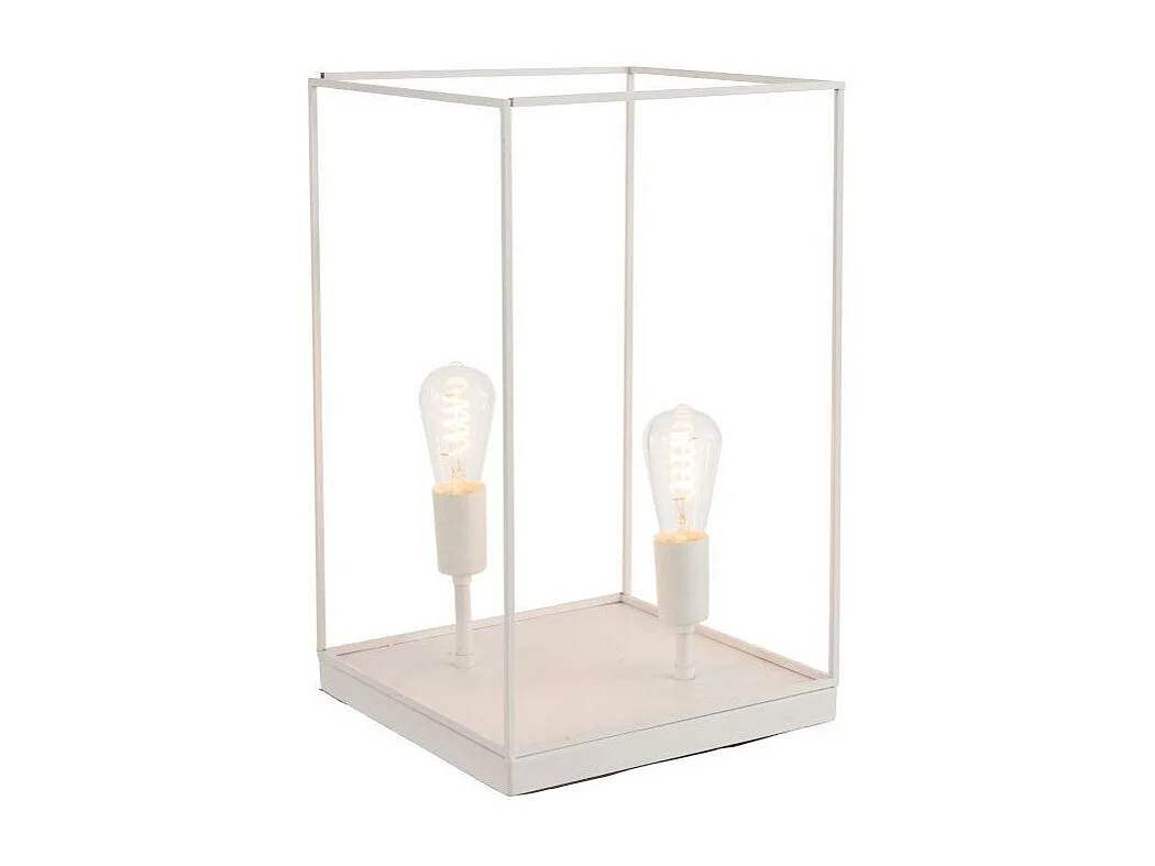 Lampe à Poser "Deux Ampoules" 51cm Blanc