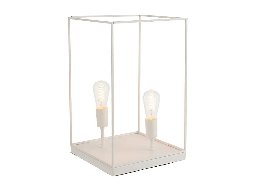 Lampe à Poser "Deux Ampoules" 51cm Blanc