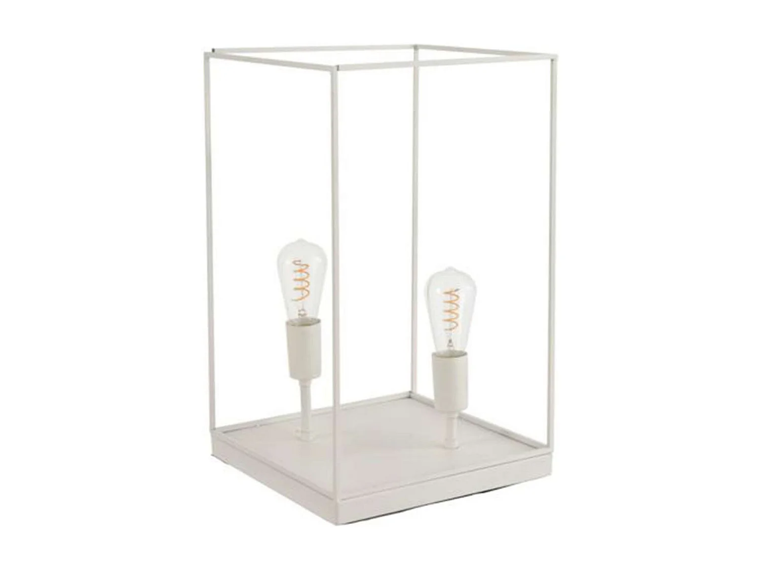 Lampe à Poser "Deux Ampoules" 51cm Blanc