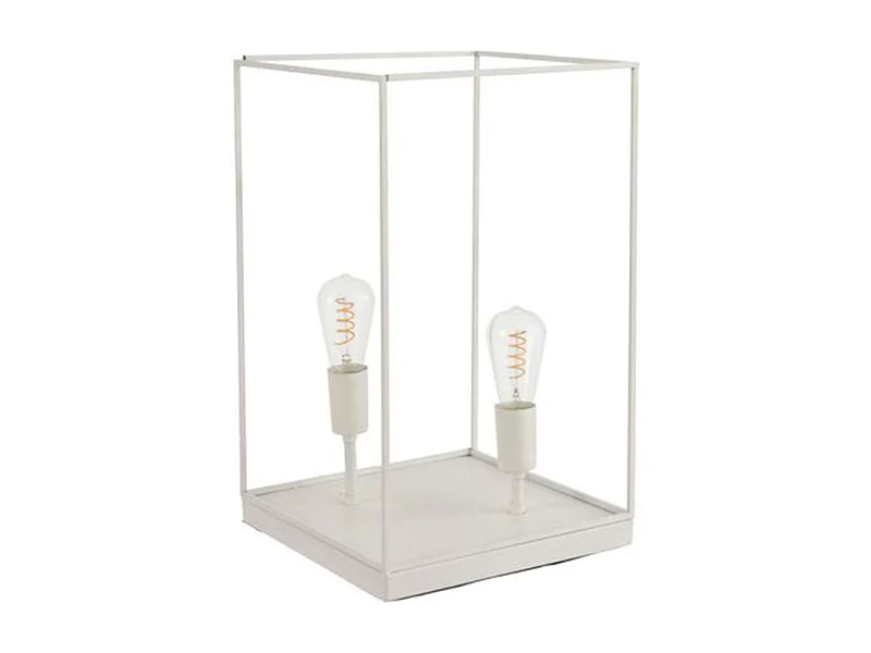 Lampe à Poser "Deux Ampoules" 51cm Blanc