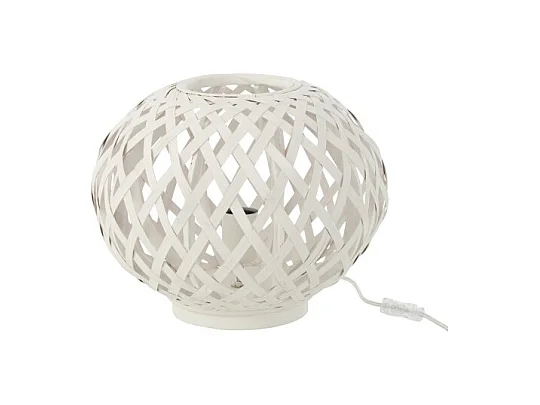 Lampe à Poser en Bambou "Inaya" 32cm Blanc