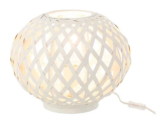 Lampe à Poser en Bambou "Inaya" 32cm Blanc