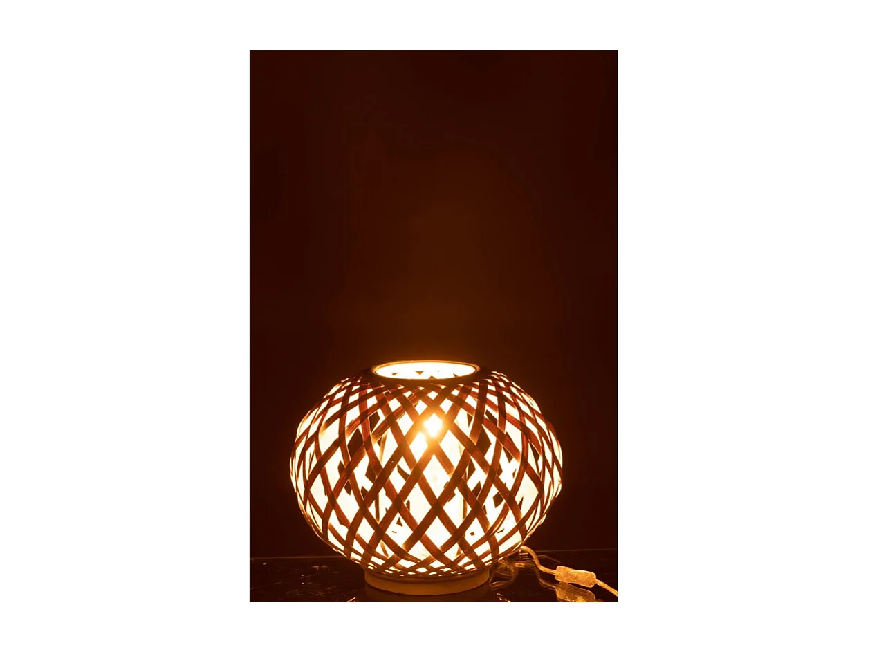 Lampe à Poser en Bambou "Inaya" 32cm Blanc