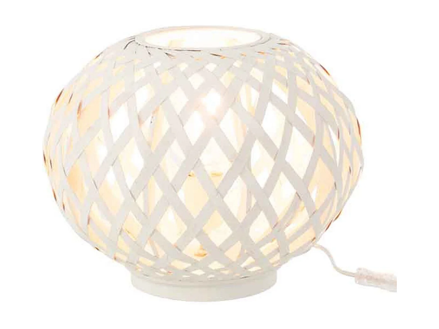 Lampe à Poser en Bambou "Inaya" 32cm Blanc
