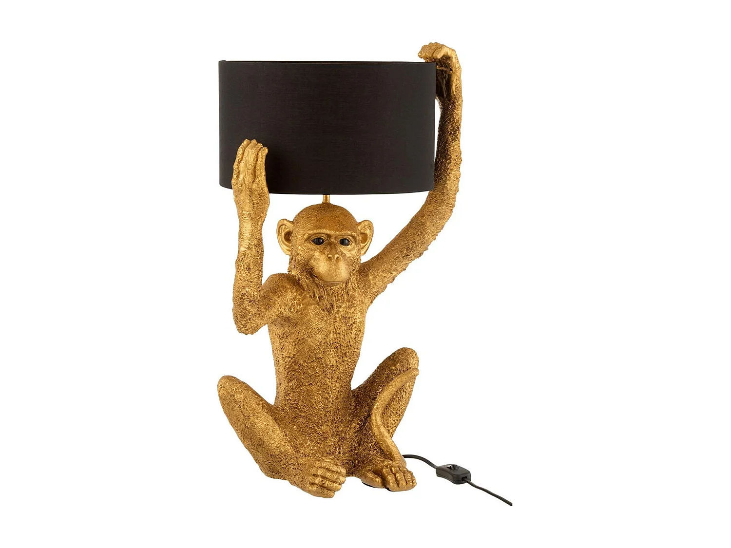 Lampe à Poser Design "Singe" 58cm Or & Noir