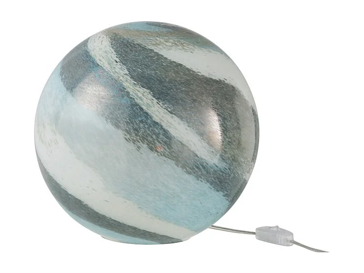 Lámpara de bola de vidrio azul-verde para colocar - 28x28x28 cm