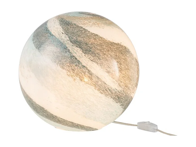 Lámpara de bola de vidrio azul-verde para colocar - 28x28x28 cm