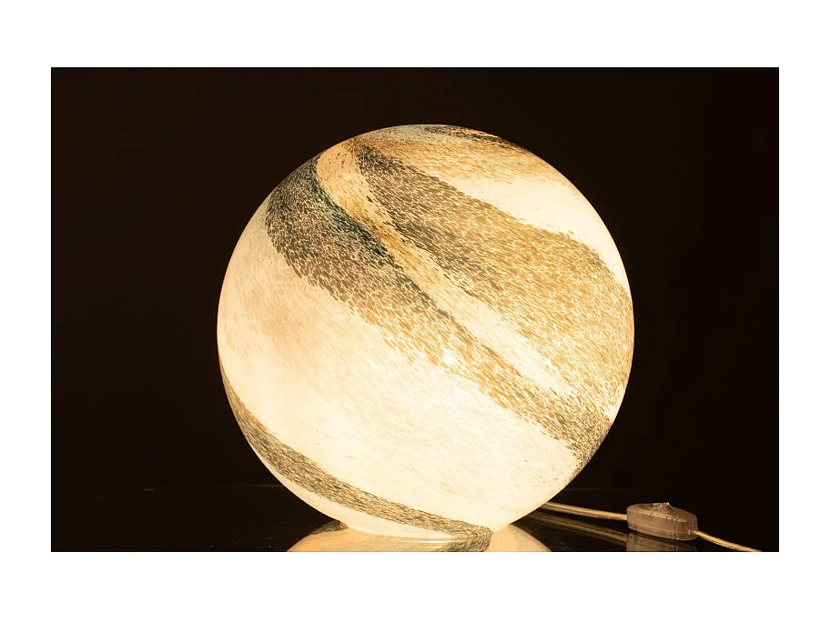 Lámpara de bola de vidrio azul-verde para colocar - 28x28x28 cm