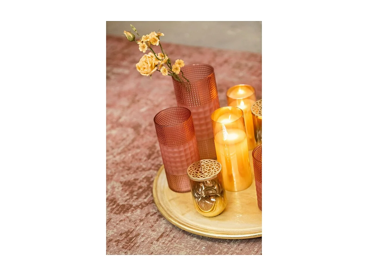 Lámpara LED de vidrio dorado 10x10x20 cm