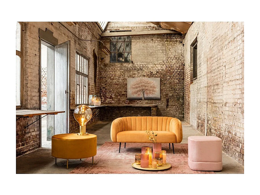 Lámpara LED de vidrio dorado 10x10x20 cm