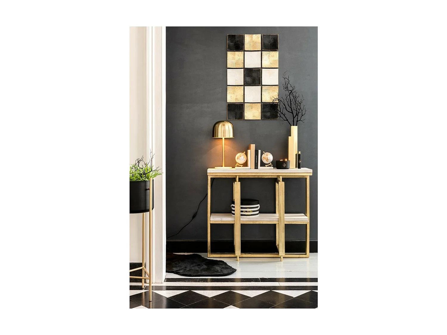 Lampe à Poser Design "Queen" 49cm Or