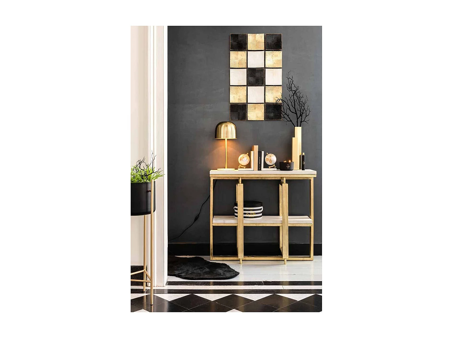 Lampe à Poser Design "Queen" 49cm Or