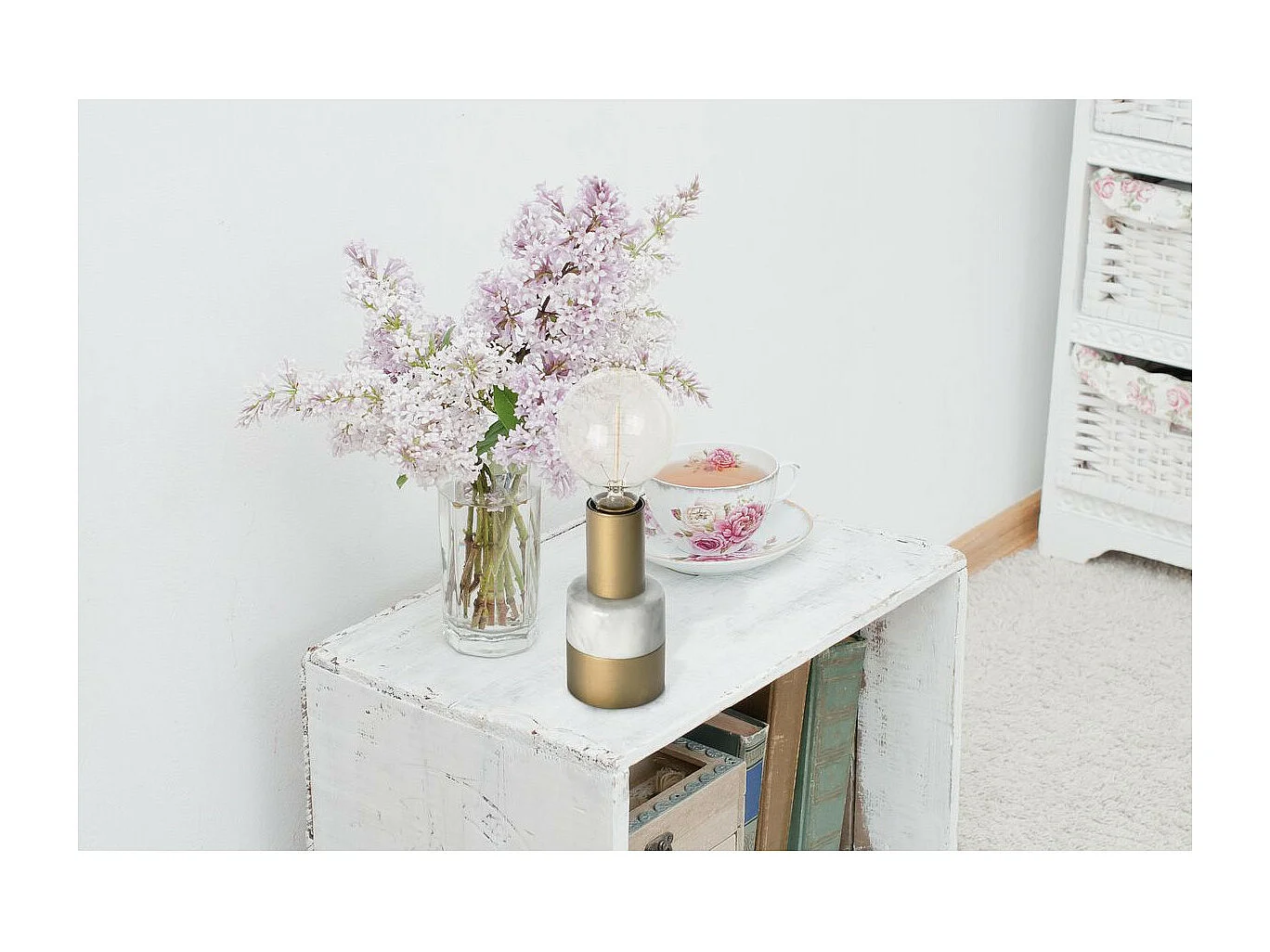 Lampe à Poser en Marbre "Lalande" 14cm Gris