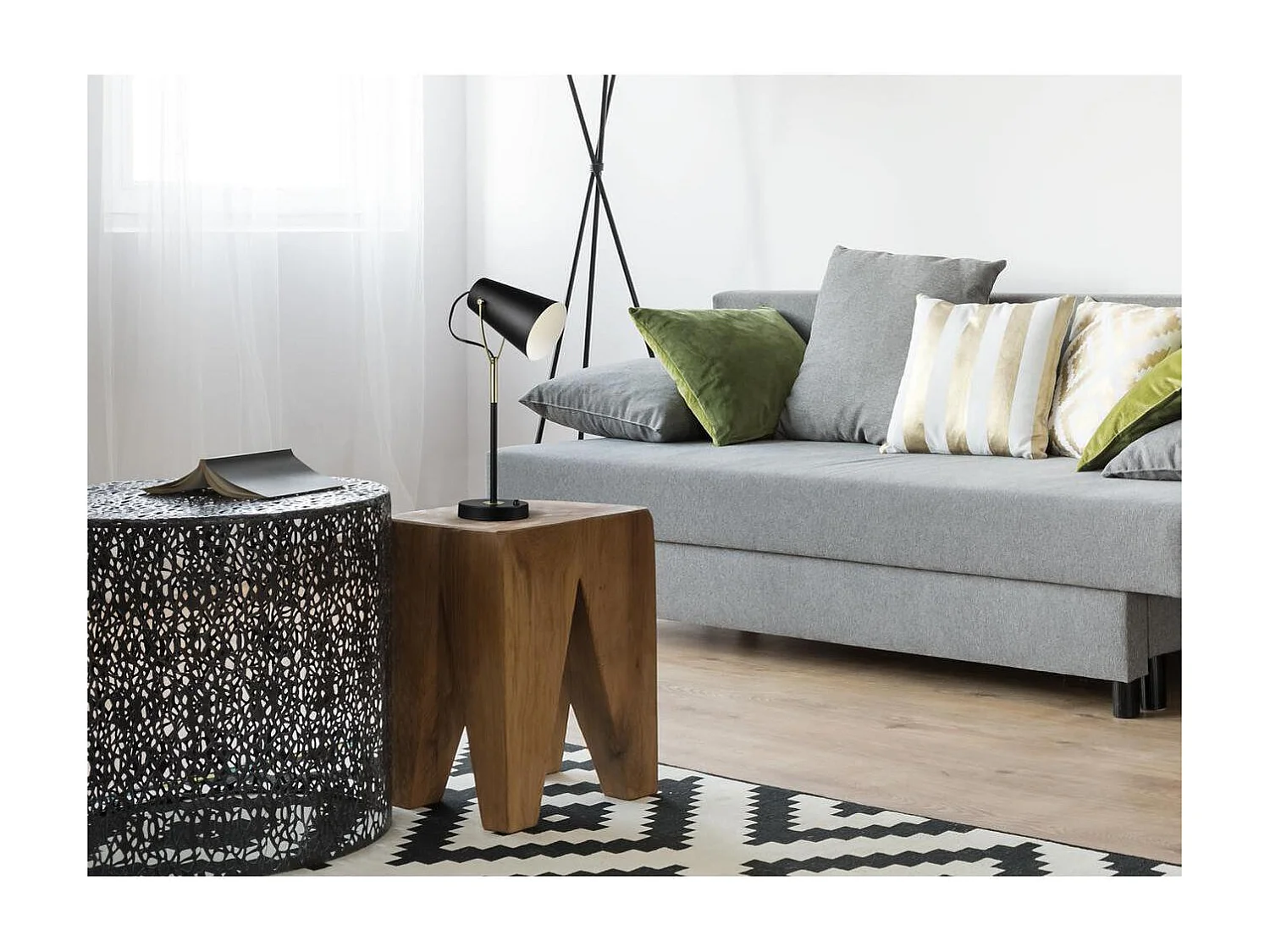 Spira zwart metalen tafellamp