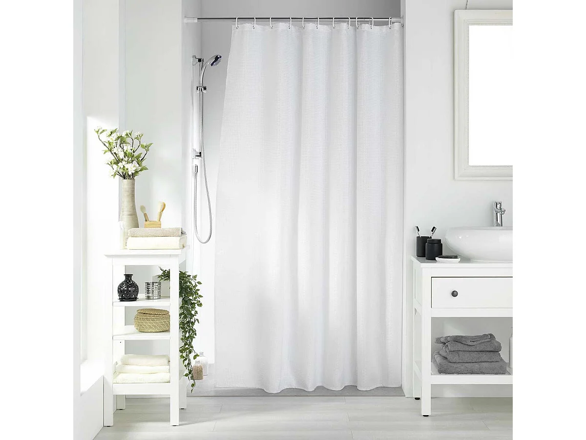 Rideau de Douche "Quartz" 180x200cm Blanc