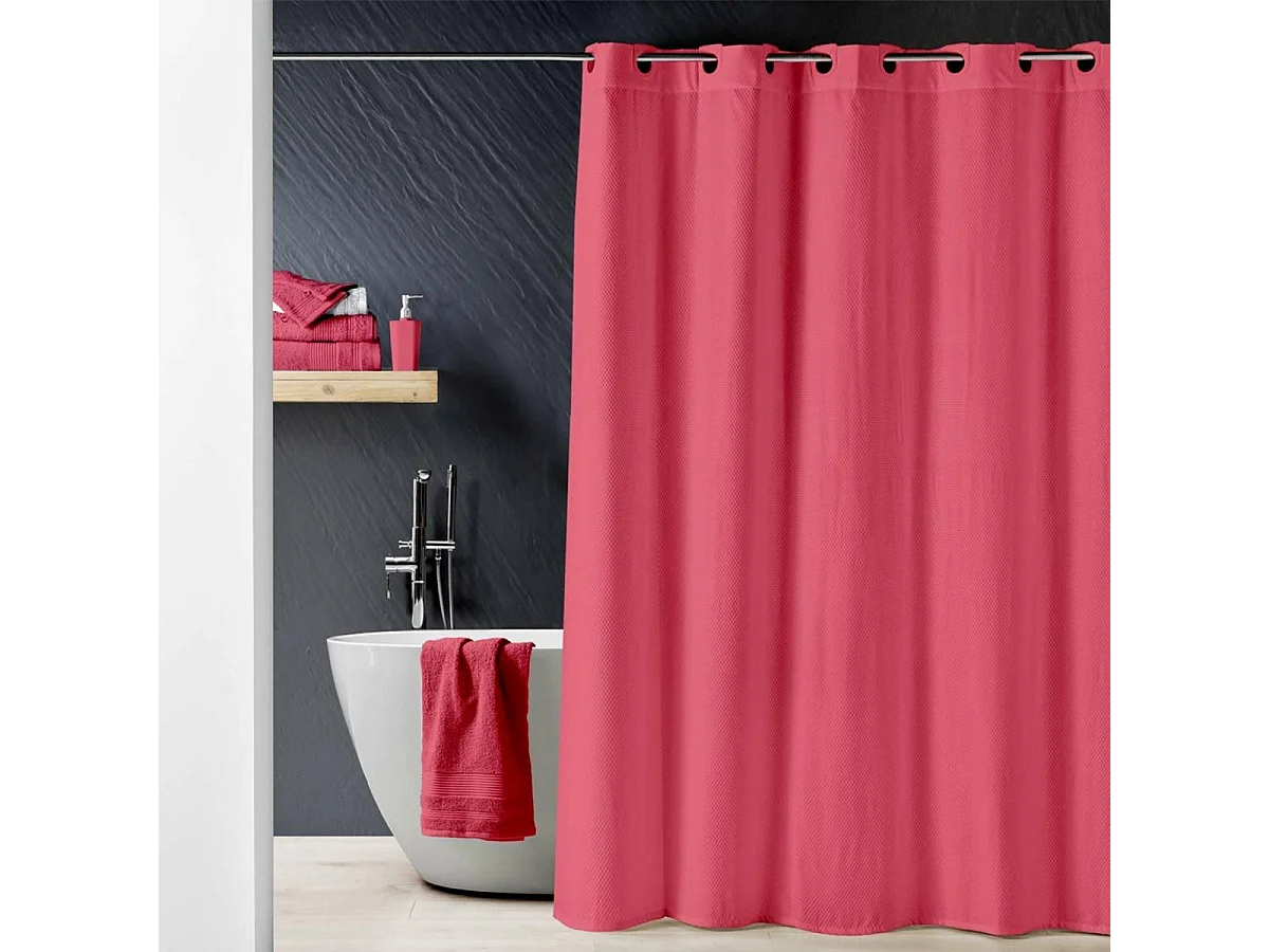 Rideau de Douche "Dotty" 180x200cm Framboise