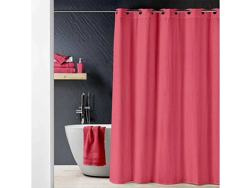 Rideau de Douche "Dotty" 180x200cm Framboise