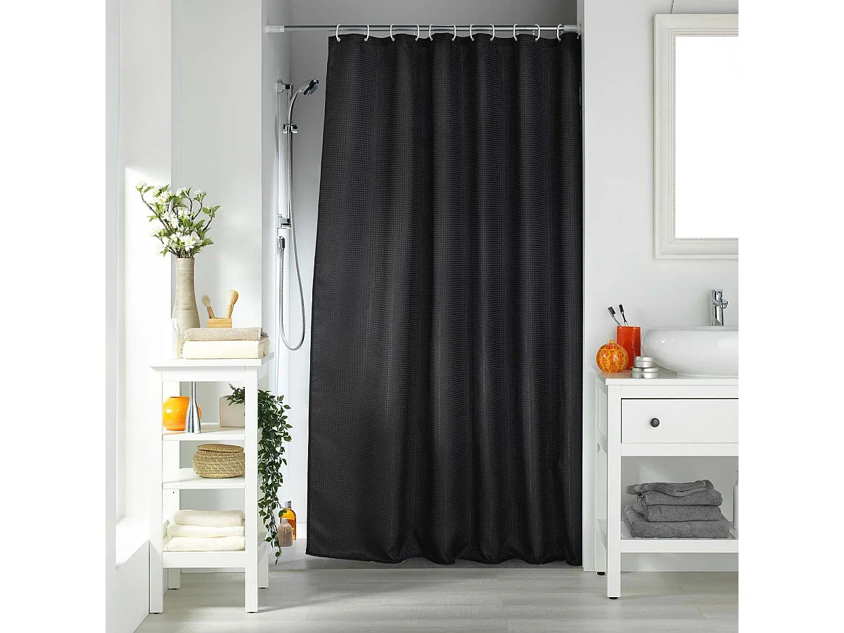 Rideau de Douche "Quartz" 180x200cm Noir