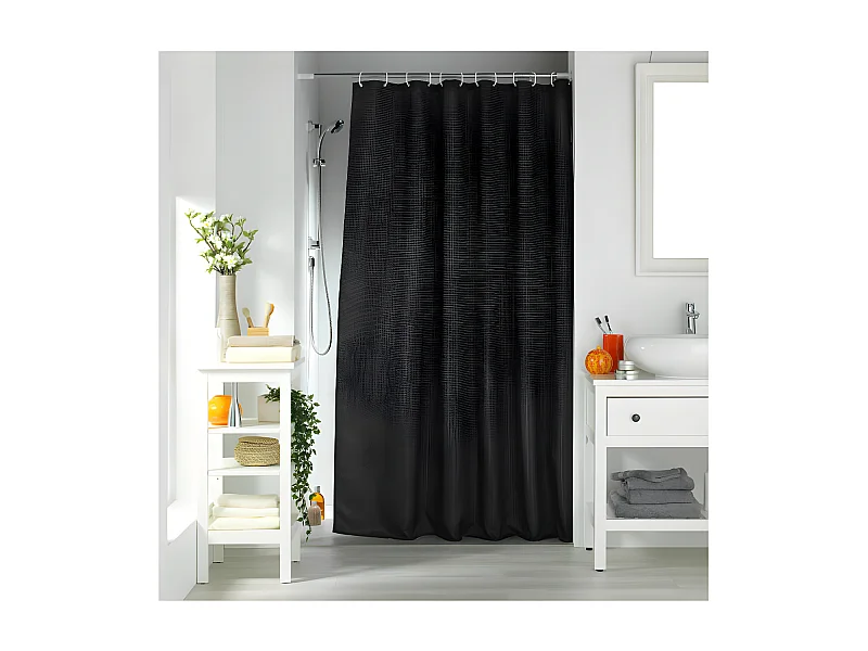 Rideau de Douche "Quartz" 180x200cm Noir
