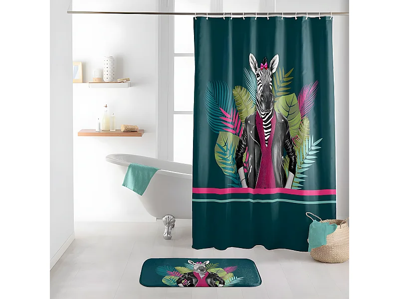 Rideau de Douche Imprimé "Marty" 180x200cm Vert