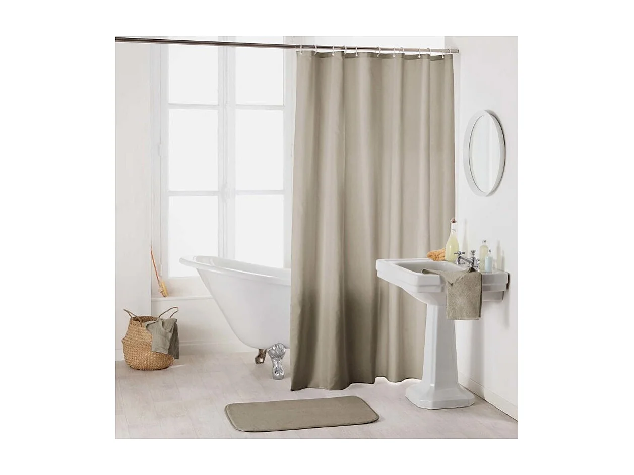 Rideau de Douche Uni "Essencia" 180x200cm Taupe