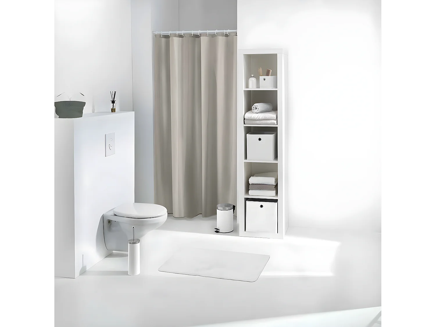 Rideau de Douche PEVA "Vitamine II" 180x200cm Taupe