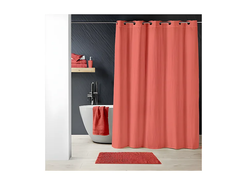 Rideau de Douche "Dotty" 180x200cm Terracotta