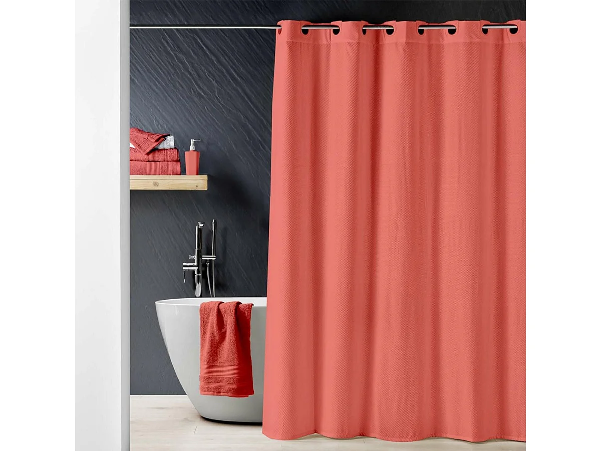 Rideau de Douche "Dotty" 180x200cm Terracotta