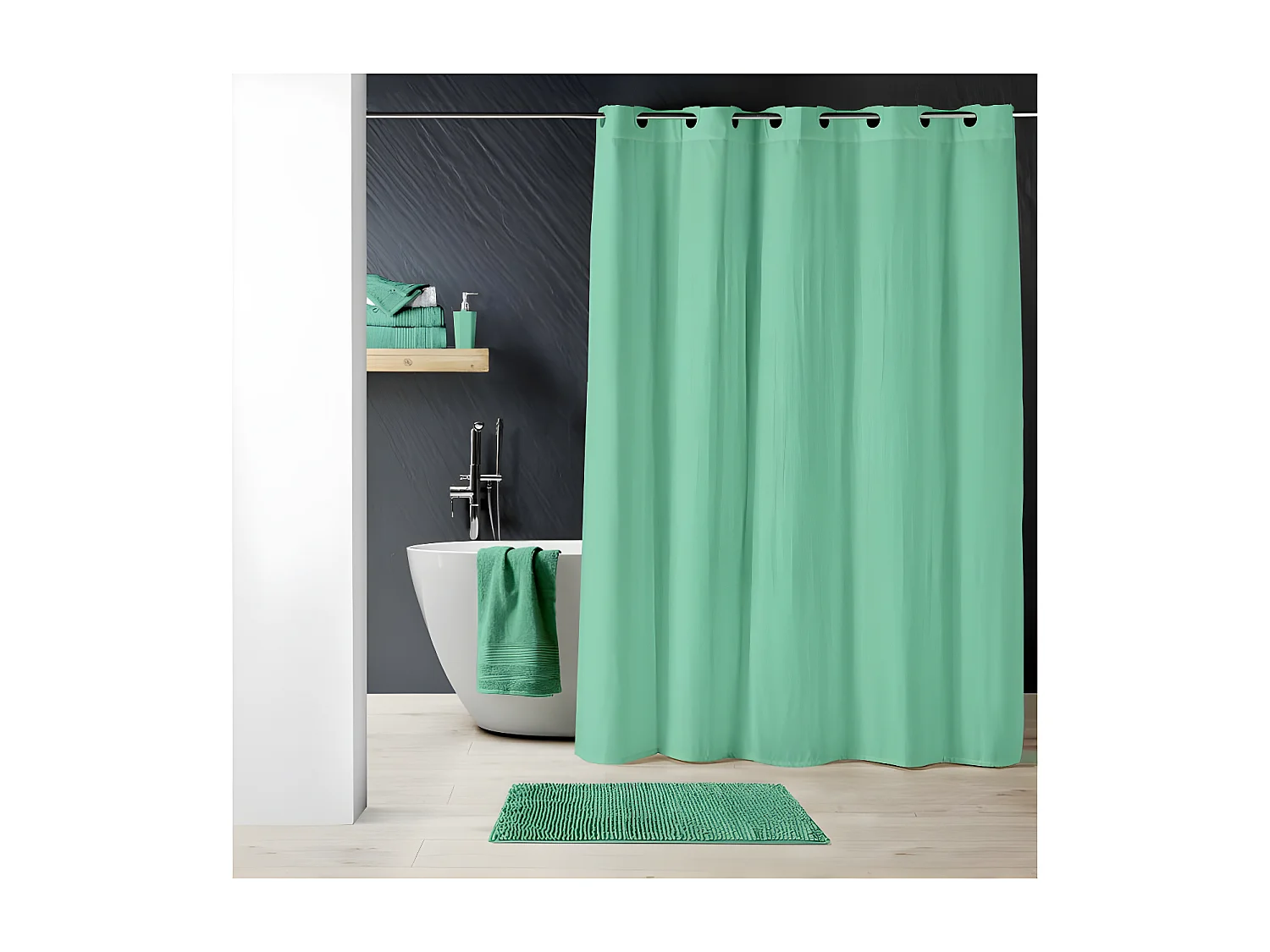 Rideau de Douche "Dotty" 180x200cm Tilleul